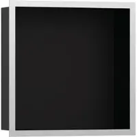 Hansgrohe XtraStoris Individual Wandnische Mattschwarz mit Designrahmen 300x300x100 mm, 56098800, Farbe: Edelstahl gebürstet
