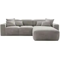 GRAINGOLD Ecksofa L-Form Leni Rechts - Moderne Ecksofa, Wohnzimmer Sofa - Eckcouch Grau (Havana 751)