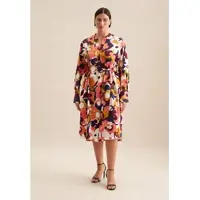 Seidensticker Sommerkleid "Schwarze Rose", Damen, Gr. 6XL (52), Normalgrößen, rosa (rosa, pink), 100% Baumwolle, geblümt, regular fit, Kleider Sommerkleid, 1/1 Kragen Floral