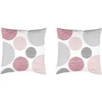 Home wohnideen Dekokissen "BORDEN" Gr. 2, rosa (rosa, bedruckt), B:50cm L:50cm, Polyester, Dekokissen_Sitzkissen_Kissenhüllen, Dekokissen, Kissenhülle mit Füllung, 2 Stück