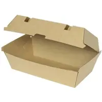 Greenbox - Take-away-Klappdeckel-Boxen 21,4 x 11,4 x 8,5 cm, Kraftkarton, braun, 50 St.