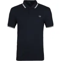 Fred perry Polo Twin Tipped normale Passform dunkelblau einfarbig Baumwolle