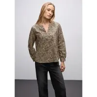 Street One Langarmbluse im Leo-Look und mit Knopfleiste