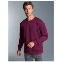 Trigema Sweatshirt "Sweatshirt", Herren, Gr. L, rot (sangria), Sweatware, 70% Baumwolle, 30% Polyester, Basic, lang, Rundhals, Sweatshirts Sweatshirt
