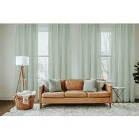 HOMEbasics Vorhang HOME BASICS "SOFTY" Gr. 2, grün, B:140cm H:225cm, Polyester, Gardinen, Vorhang, Kombibandschal SOFTY Uni