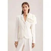Seidensticker Jackenblazer , Damen, Gr. 34, weiß (sanftes weiß), 99% Viskose, 1% Elasthan, unifarben, Blazer Jackenblazer