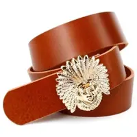 Anthoni Crown Ledergürtel , Damen, Gr. 90, braun, Leder, unifarben, Gürtel Ledergürtel, genarbt, mit glänzender Schließe