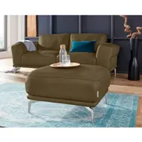 W.Schillig Hocker "montanaa", grün (camouflage z69), B:71cm H:42cm T:71cm, Hocker, Hocker, mit Metallfüßen in Chrom glänzend, Breite 71 cm