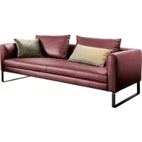 Candy 3-Sitzer 3C "Avola Designsofa mit Lederbezug, tolle Verarbeitungsdetails", rot, B:204cm H:85cm T:100cm, Sofas, 3-Sitzer, bequem und komfortabel