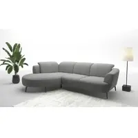 Sit&More Ecksofa SIT & MORE "Zoe", grau, B:309cm H:87cm T:199cm, 95% Polyester, 5% Polyamid, Sofas, Ecksofa, ink.Sitztiefenverstellung, wahlweise mit Kopfteilverstellung