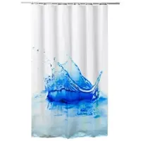 ADOB Duschvorhang , weiß (weiß, blau), B:180cm H:200cm, Polyester, Duschvorhänge, Duschvorhang, Höhe 200 cm