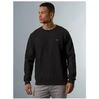Trigema Sweatshirt "Sweatshirt in Waffeloptik", Herren, Gr. S, schwarz, Piqué, 100% Baumwolle, Rundhals, Sweatshirts Sweatshirt