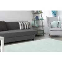 Calo-deluxe Hochflor-Teppich "Vossi 111" Gr. 3, blau (hellblau), B:120cm H:40mm L:170cm, Kunstfaser, Teppiche, Hochflor-Teppich, besonders weich durch Microfaser, Wohnzimmer
