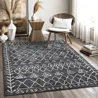 Sanat Teppich "Boho 8200", schwarz, B:80cm H:10mm L:200cm, Kunstfaser, Teppiche, Teppich, Kurzflor, robust, Boho, Scandic, für Fussbodenheizung geeignet