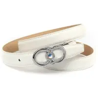 Anthoni Crown Ledergürtel , Damen, Gr. 95, weiß, Rindsleder, unifarben, Gürtel Ledergürtel, Eleganter Klassiker mit Glitzersteinen, leicht bombiert