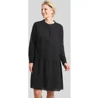 Bugatti Sommerkleid , Damen, Gr. 36, Normalgrößen, schwarz, 50% Baumwolle, 50% Leinen, normal, Kleider Sommerkleid, mit verdeckter Knopfleiste