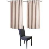 HOMEbasics Vorhang HOME BASICS "BLACKY" Gr. 3, beige, B:140cm H:225cm, Polyester, Gardinen, Vorhang, 2er Pack Kombibandschal BLACKY Uni