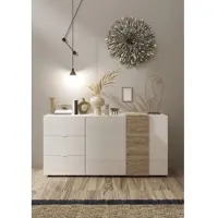 Home affaire Sideboard "Venus, Kommode", weiß (weiß hochglanz lack, eiche cadiz nb), B:181cm H:86cm T:44cm, Sideboards, Sideboard, Breite 181 cm