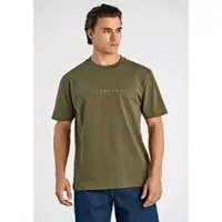 Lindbergh T-Shirt , Herren, Gr. 3XL, grün (dusty army), Jersey, Obermaterial: 100% Baumwolle, bestickt, unifarben, oversize hüftbedeckend, Rundhals, Shirts T-Shirt, mit Stickerei auf der Brust