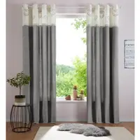 Otto Home Gardine "Louis" Gr. 5, grau, B:140cm H:245cm, Baumwolle (Bio-Baumwolle), Gardinen, Gardine, halbtransparent, aus Bio-Baumwolle, einseitig bedruckt, Topseller