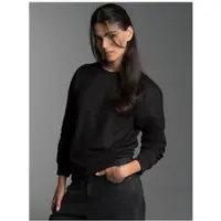 Trigema Sweatshirt "Sweatshirt", Damen, Gr. XL, schwarz, Sweatware, 70% Baumwolle, 30% Polyester, Basic, lang, Rundhals, Sweatshirts Sweatshirt