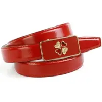 Anthoni Crown Ledergürtel , Damen, Gr. 90, rot, Leder, unifarben, Gürtel Ledergürtel, Damengürtel mit filigraner Glas-Schließe