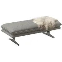 W.Schillig Polsterhocker , grau (steel s22), B:145cm H:43cm T:71cm, Flachgewebe S22 (100% Polyester), Hocker, Polsterhocker, Füße in Chrom glänzend