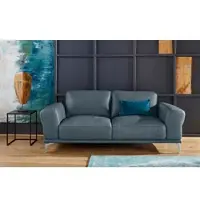 W.Schillig 2-Sitzer "montanaa Designsofa, bequem, Breite 192cm, Federkern", blau (blau z69), B:192cm H:78cm T:94cm, Sofas, 2-Sitzer, mit Metallfüßen in Silber matt, Breite 192 cm