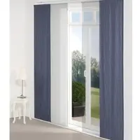 Wirth Schiebegardine "Sepino" Gr. 2, blau, B:60cm H:175cm, Jacquard, Baumwolle, Polyester, Gardinen, Schiebegardine