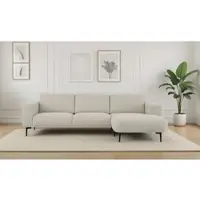 Otto Home Ecksofa "Lillith, 289 cm, L-Form, gemütlicher Sitzkomfort", sand, B:289cm H:85cm T:159cm, 100% Polyester, Sofas, Ecksofa, Eckcouch mit runder Recamiere links/rechts, Strukturstoff
