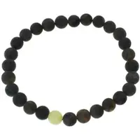 Ostsee-Schmuck Armband "- Kugel 7 mm - Bernstein -" Gr. 19, schwarz (schwarzgrau, bernsteinfarben), Armbänder, Damen, Bernstein, Armband