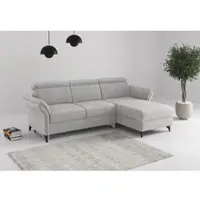 Sit&More Ecksofa SIT & MORE "Glendale, L-Form", silber, B:253cm H:84cm T:166cm, 90% Polyester, 10% Polyamid, Sofas, Ecksofa, inkl. Kopfteilverstellung,wahlweise mit Vorziehsitz und Bettkasten