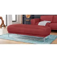 W.Schillig Hocker "montanaa", rot (ruby rot z59), B:141cm H:42cm T:61cm, Hocker, Hocker, mit Metallfüßen in Silber matt, Breite 141 cm