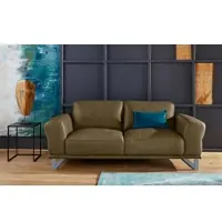 W.Schillig 2-Sitzer "montanaa", grün (camouflage z69), B:192cm H:78cm T:94cm, Sofas, 2-Sitzer, mit Metallkufen in Silber matt, Breite 192 cm