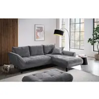 Exxpo - Sofa Fashion Ecksofa "Bellini, Materialmix oder komplett Struktur, Breite 268cm, bequem", grau (graphite), B:260cm H:92cm T:187cm, Sofas, Ecksofa, bequem und modern, Materialmix, L-Form