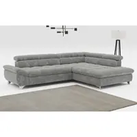 Cotta Ecksofa "Gemini L-Form, B: 312 cm", grau (steel), B:312cm T:234cm, Sofas, Ecksofa, mit Kopfteilverstellung, optional Bettfunktion
