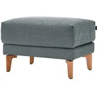 Creation By Rolf Benz Hocker "CR.450", grau (wasserblau, steingrau 044, 72), B:63cm H:45cm T:48cm, Chenille COCO (72% Polyester 15% Baumwolle 13% Polyacryl), , Hocker, Hocker, Füße aus Massivholz