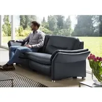 Hukla 2,5-Sitzer "HU-SF15058 Ledersofa, Breite 194 cm", blau (torro nightblau), B:194cm H:91cm T:92cm, Sofas, 2 5-Sitzer, aus Leder, optional Kopfstütze u. WallAway-Funktion