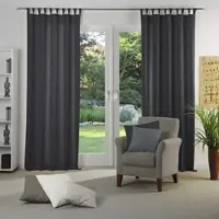 Wirth Vorhang "Torbole" Gr. 3, schwarz, B:132cm H:175cm, Jacquard, Baumwolle, Polyester, Gardinen, Vorhang