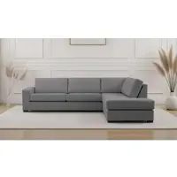 Otto Home Ecksofa "Branwell", grau, B:304cm H:86cm T:227cm, 100% Polyester, Sofas, Ecksofa, Breite 304 cm, Struktur fein, mit Wellenunterfederung