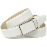 Anthoni Crown Ledergürtel , Herren, Gr. 95, weiß, Leder, unifarben, Gürtel Ledergürtel, mit tonalem Stitching, leicht bombiert
