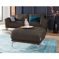 W.Schillig Hocker "montanaa", braun (braun z59), B:71cm H:42cm T:71cm, Hocker, Hocker, mit Metallfüßen in Silber matt, Breite 71 cm