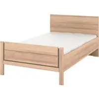 Set One By Musterring Holzbett "Sorrent, Bettgestell, Bettrahmen, teilmassiv Eiche", braun (weiß, neutral), B:120cm L:200cm, Betten, Holzbett, Eiche teilmassiv, Liegehöhenverstellung, Stollenfußteil