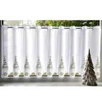 Stickereien Plauen Scheibengardine "Tannenbaum" Gr. 7, bunt, B:128cm H:50cm, Voile, Polyester, Gardinen, Scheibengardine
