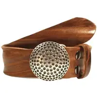 Rettungsring Gürtel Ledergürtel RETTUNGSRING GÜRTEL, Herren, Gr. 11,5, braun (dunkelcognac), Leder, unifarben, Gürtel Ledergürtel, mit austauschbarer Schließe »Golfball Silber«
