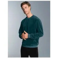 Trigema Sweatshirt "Nicki-Shirt", Herren, Gr. XXL, blau (saphir), Nicki, 80% Baumwolle, 20% Polyester, lang, Rundhals, Sweatshirts Sweatshirt
