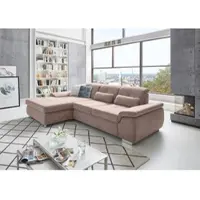 Die Planbar Ecksofa "MP-IN16037 L-Form, Breite 289 cm, mit Kaltschaum-Polsterung", lila (flieder), B:289cm H:85cm T:195cm, 100% Polyester, Sofas, Ecksofa, mit Sitztiefenverstellung & Zierkissen