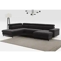 Cotta Wohnlandschaft "Emma U-Form, B: 328 cm", schwarz, B:328cm H:97cm T:215cm, Sofas, Wohnlandschaft, mit Kopfteilverstellung, optional Bettfunktion & Bettkasten