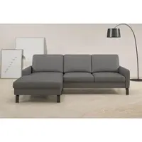 Home affaire Ecksofa , anthrazit, B:244cm H:86cm T:164cm, 100% Polyester, Sofas, Ecksofa, inkl. saugroboterfreundliche Höhe & schmale Armlehnen
