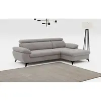 Cotta Ecksofa "Hudson L-Form, B: 261 cm", grau (stone), B:261cm T:166cm, Sofas, Ecksofa, mit Kopfteilverstellung, optional Bettfunktion & Bettkasten